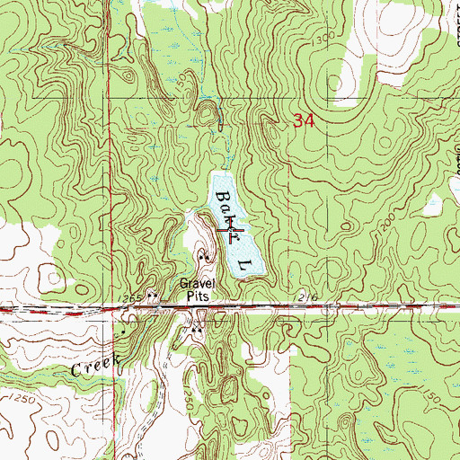 Topographic Map of Bosak Lake, WI