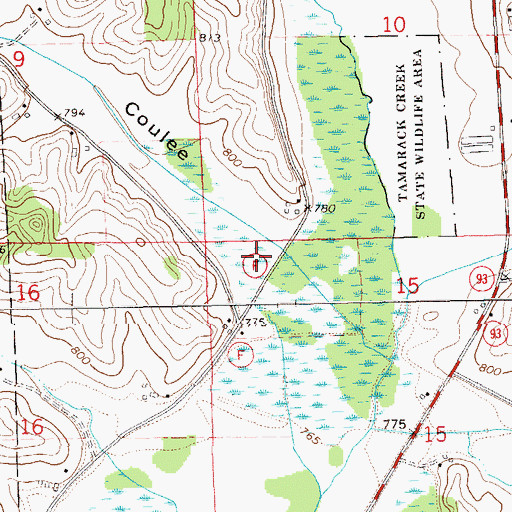 Topographic Map of Bear Coulee, WI