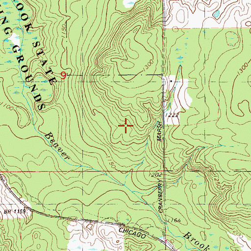 Topographic Map of Beaver Brook State Public Hunting Grounds, WI