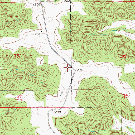 Topographic Map of Belvidere Ridge, WI