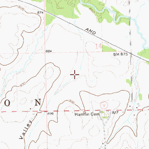 Topographic Map of Berg Valley, WI