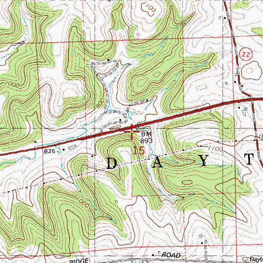 Topographic Map of Berger School (historical), WI