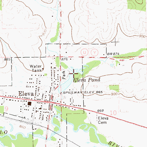 Topographic Map of Big Creek, WI