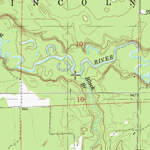 Topographic Map of Black Brook, WI