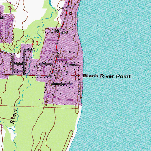 Topographic Map of Black River Point, WI