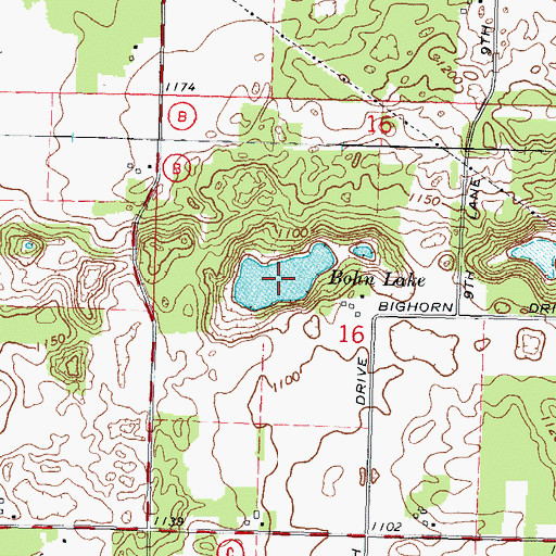 Topographic Map of Bohn Lake, WI