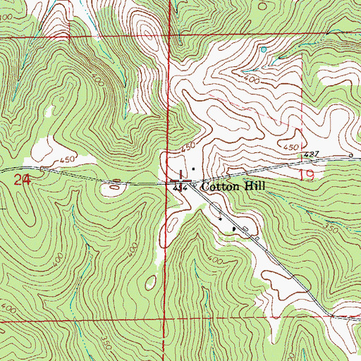 Topographic Map of Cotton Hill, AL