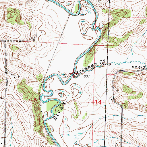 Topographic Map of Brennan Creek, WI