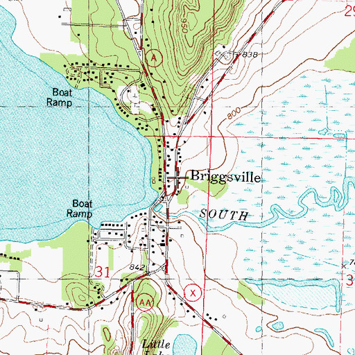 Topographic Map of Briggsville, WI