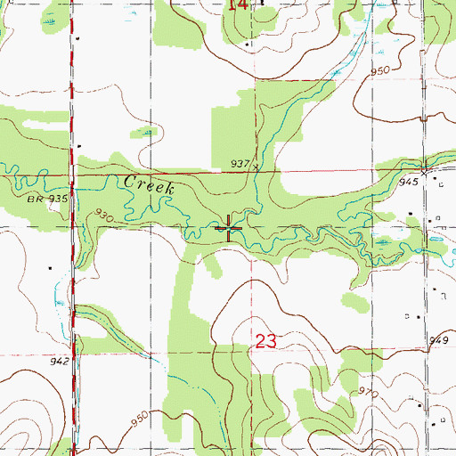 Topographic Map of Brown Creek, WI