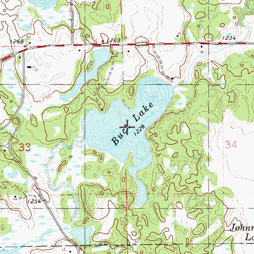 Topographic Map of Buck Lake, WI