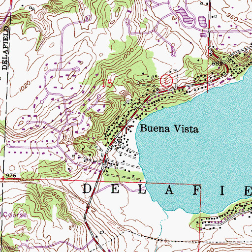 Topographic Map of Buena Vista, WI