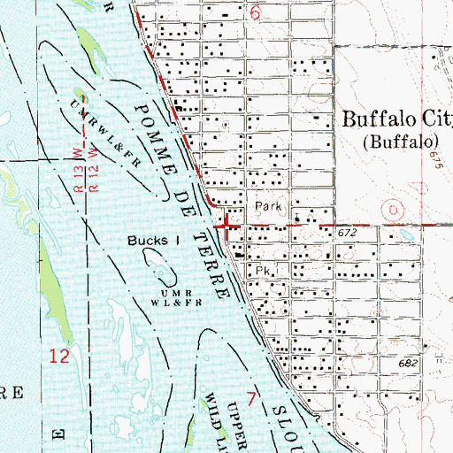 Topographic Map of Buffalo City, WI