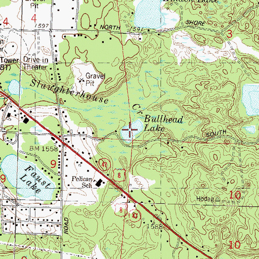 Topographic Map of Bullhead Lake, WI