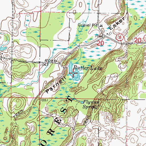 Topographic Map of Butler Lake, WI