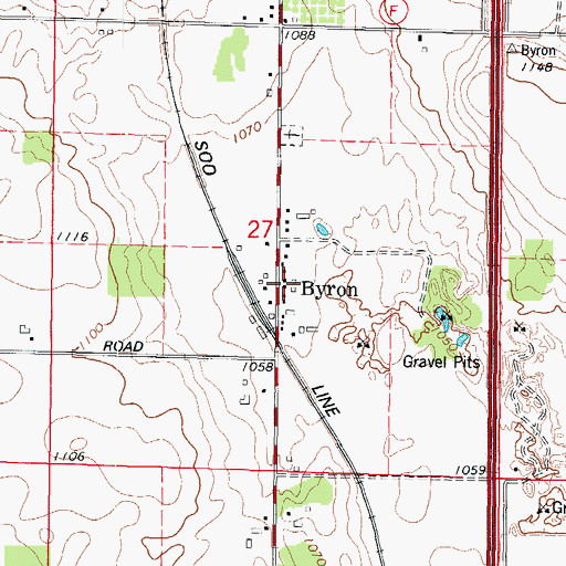 Topographic Map of Byron, WI