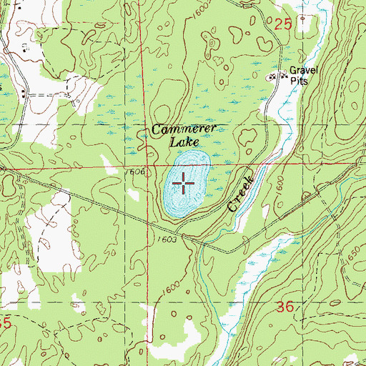 Topographic Map of Cammerer Lake, WI