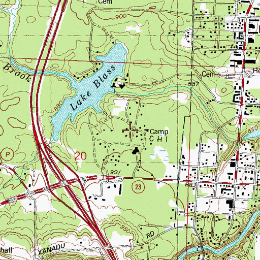 Topographic Map of Camp C H I, WI