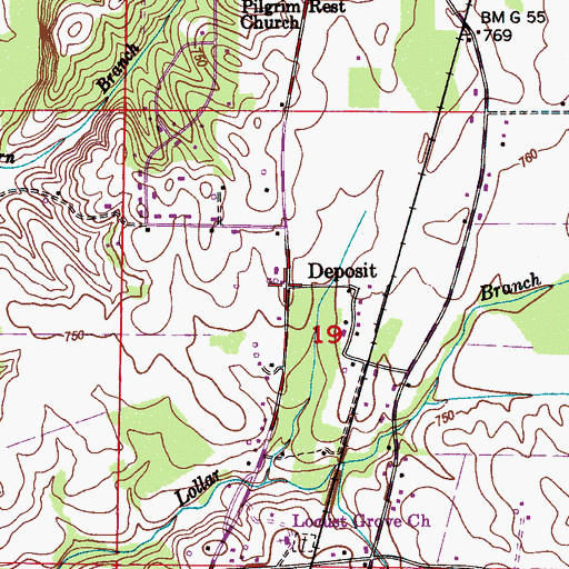 Topographic Map of Deposit, AL
