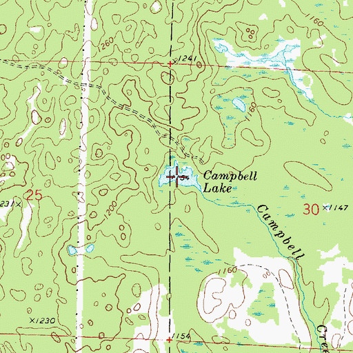 Topographic Map of Campbell Lake, WI