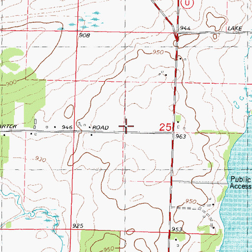 Topographic Map of Carter School, WI