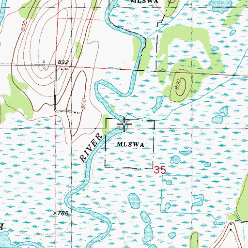 Topographic Map of Casper Creek, WI