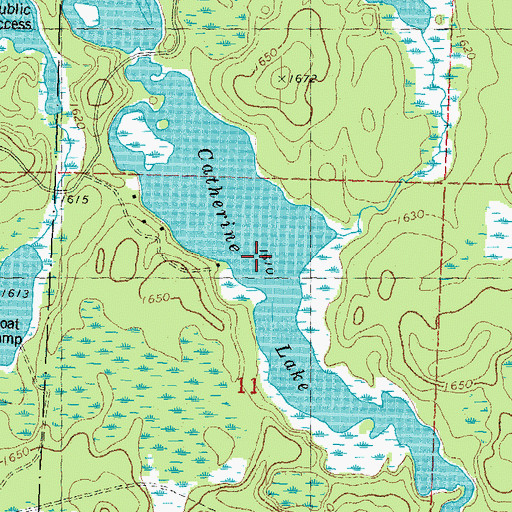Topographic Map of Catherine Lake, WI