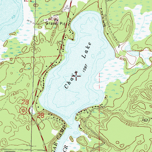 Topographic Map of Chain Lake, WI