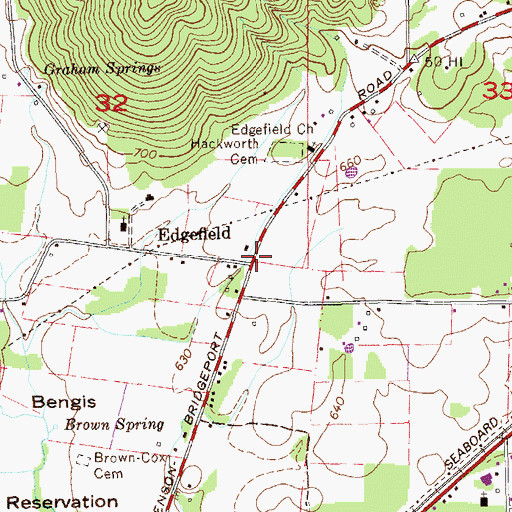 Topographic Map of Edgefield, AL