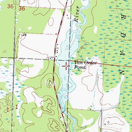 Topographic Map of VanOrder Pond, WI