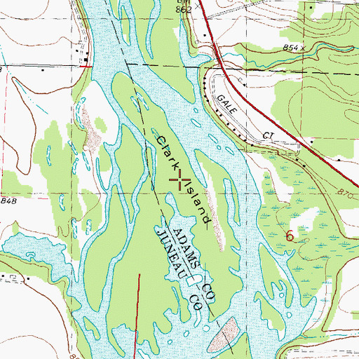 Topographic Map of Clark Island, WI