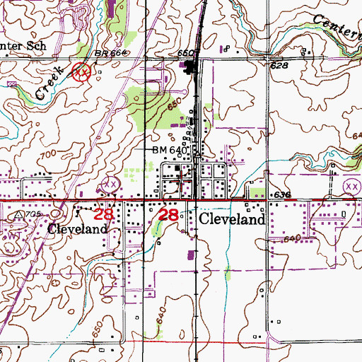 Topographic Map of Cleveland, WI