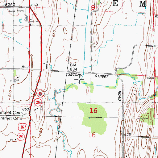 Topographic Map of Clyman Creek, WI