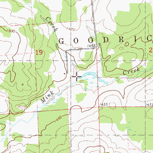 Topographic Map of Coffee Creek, WI