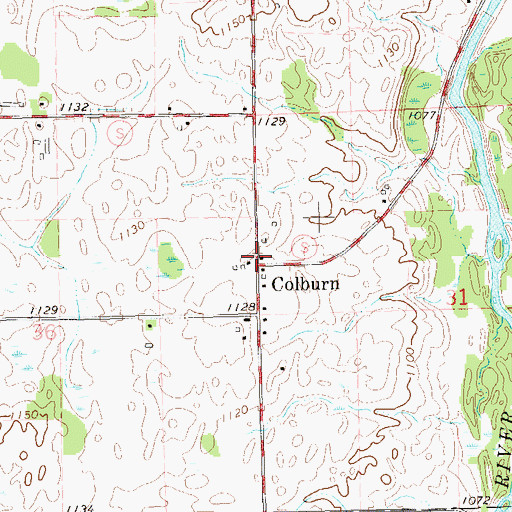 Topographic Map of Colburn, WI