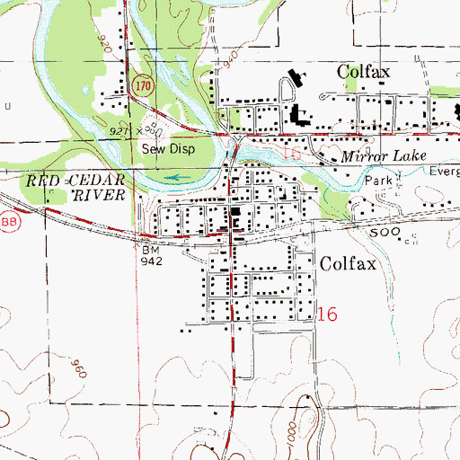 Topographic Map of Colfax, WI