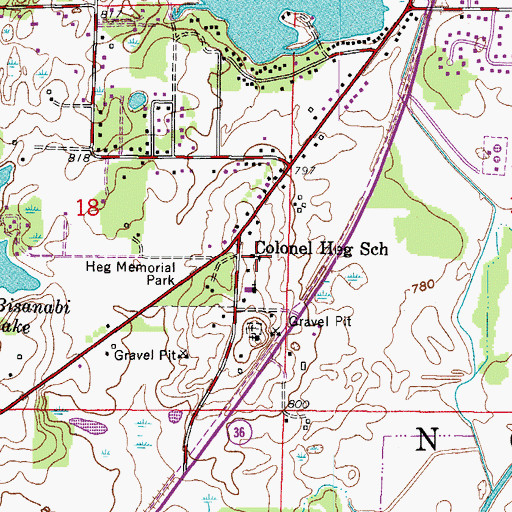 Topographic Map of Colonel Heg School (historical), WI