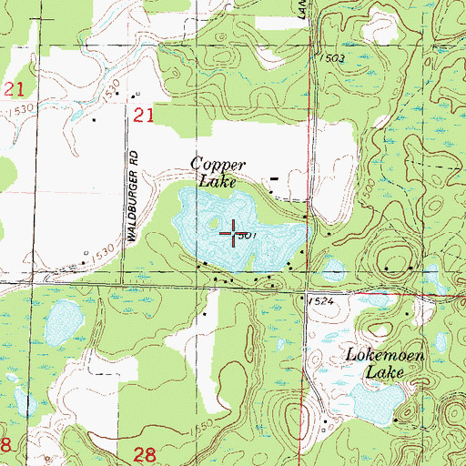 Topographic Map of Copper Lake, WI
