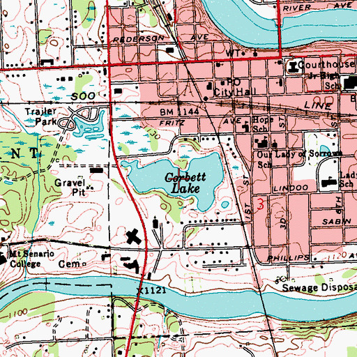 Topographic Map of Corbett Lake, WI