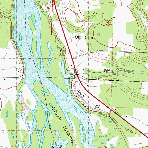 Topographic Map of Corning Creek, WI
