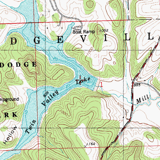Topographic Map of Cox Hollow, WI