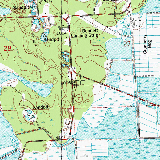 Topographic Map of Cranmoor School, WI