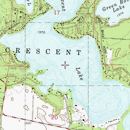 Topographic Map of Crescent Lake, WI