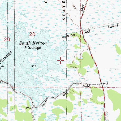 Topographic Map of Crex Meadows State Public Hunting Grounds, WI