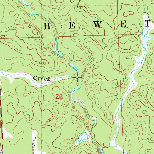 Topographic Map of Crooked Creek, WI