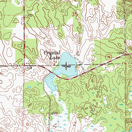 Topographic Map of Crystal Lake, WI