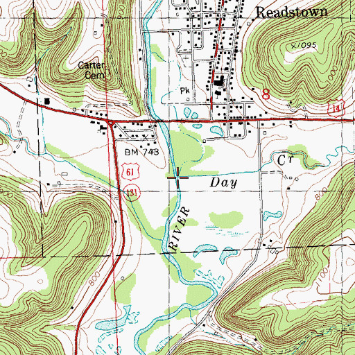 Topographic Map of Day Creek, WI