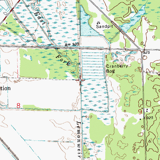 Topographic Map of Dead Creek, WI