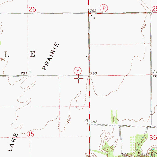 Topographic Map of Dead Lake Prairie, WI