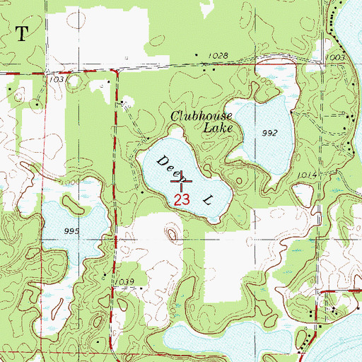 Topographic Map of Deep Lake, WI